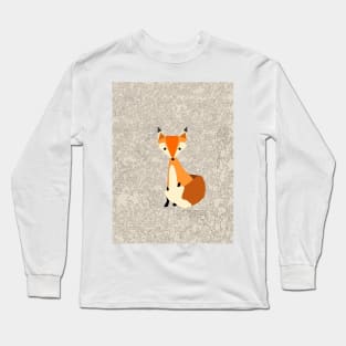 Cute fox on textured background Long Sleeve T-Shirt